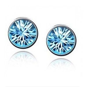 KATGI Fashion White Gold Plated Beautiful Round Shape Austrian Crystal Earring